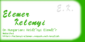 elemer kelenyi business card